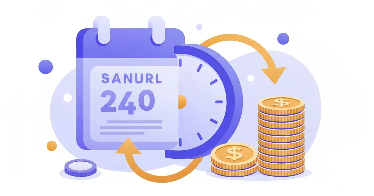 Illustration showing how to convert salary to hourly pay with a yearly figure divided into hours