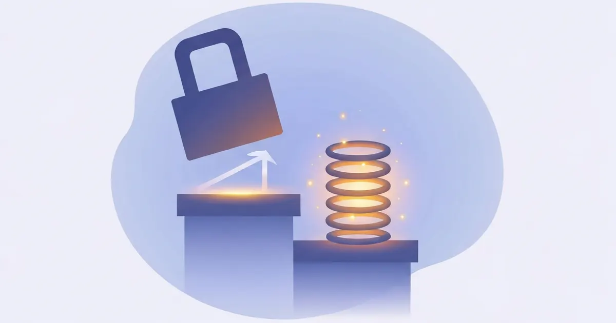 The potential energy formula illustrated with a raised mass at a height and a compressed spring storing energy