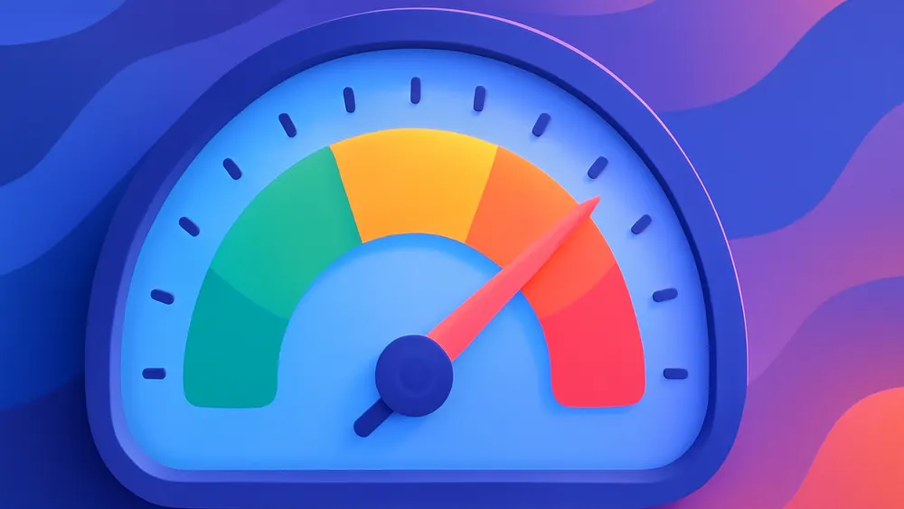 A colorful gauge showing debt-to-income ratio zones from healthy to risky